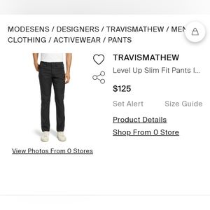 NWT Travis Mathew Level Up Slim Fit Pants
